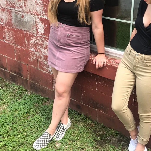 Purple Corduroy Mini Skirt - Picture 1 of 2